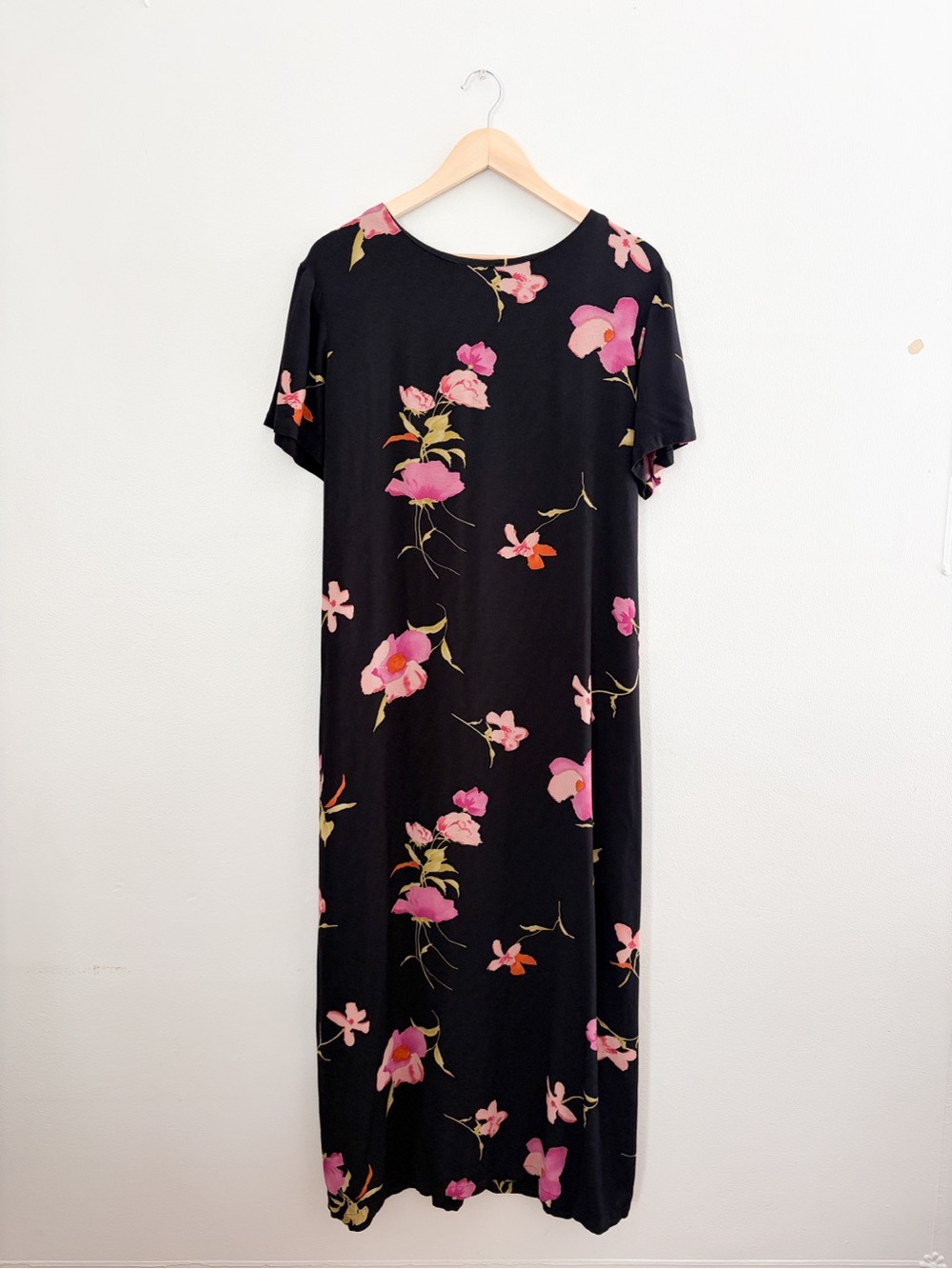 Vintage Black Floral Tie Dress